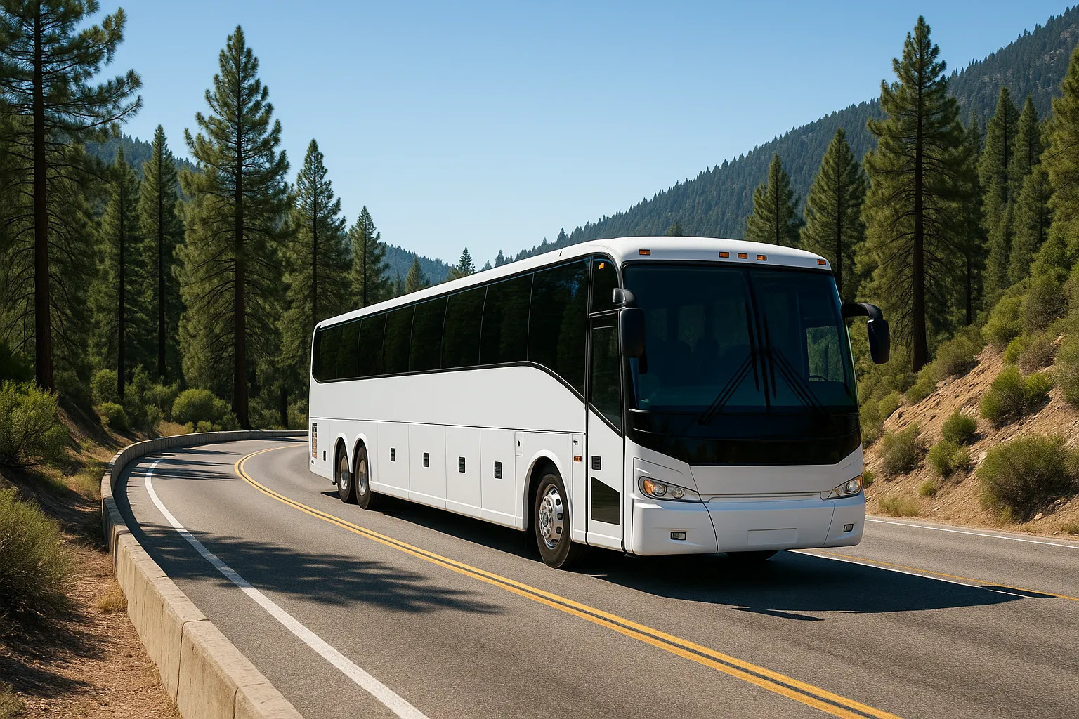 56 passenger charter bus in the Inland Empire