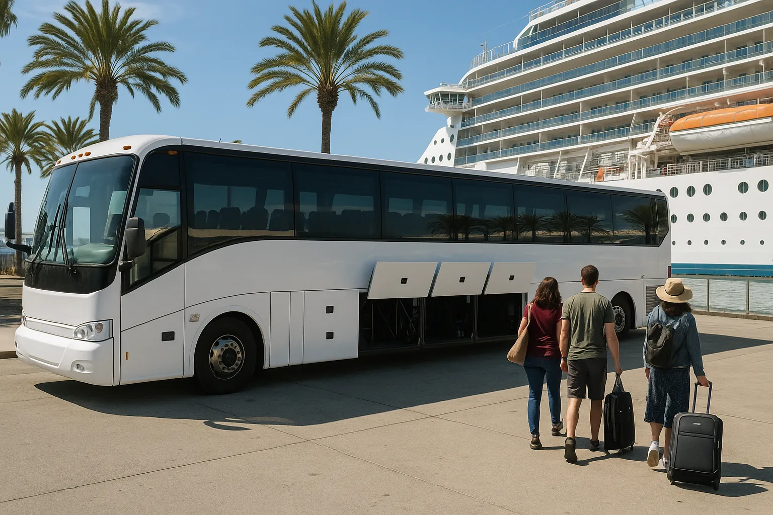 56 passenger charter bus in San Diego
