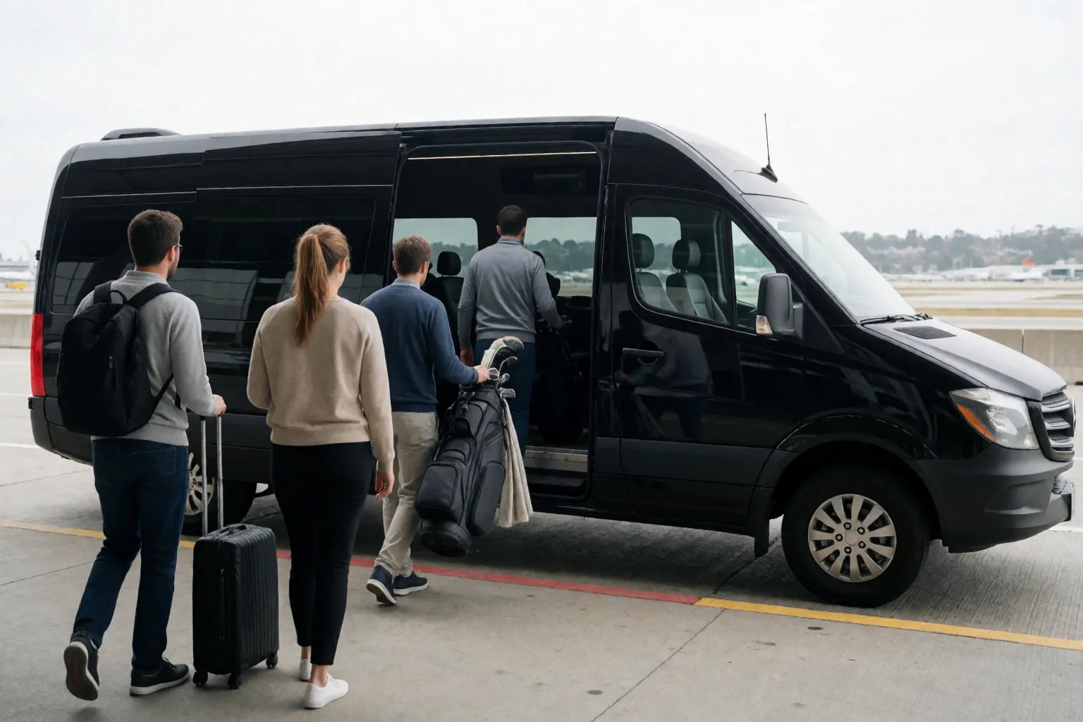 airport charter bus in Monterey