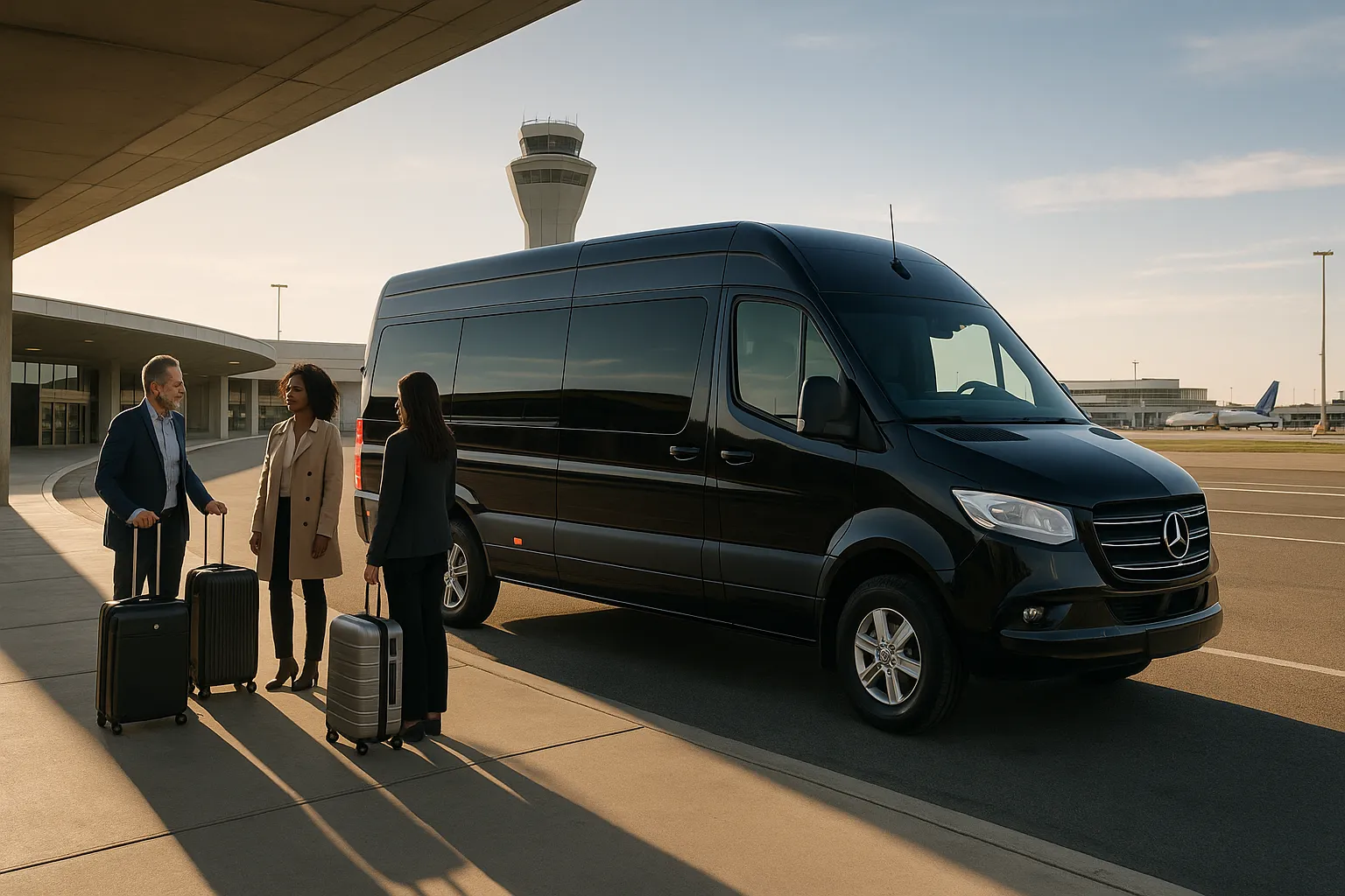 airport charter bus in Houston
