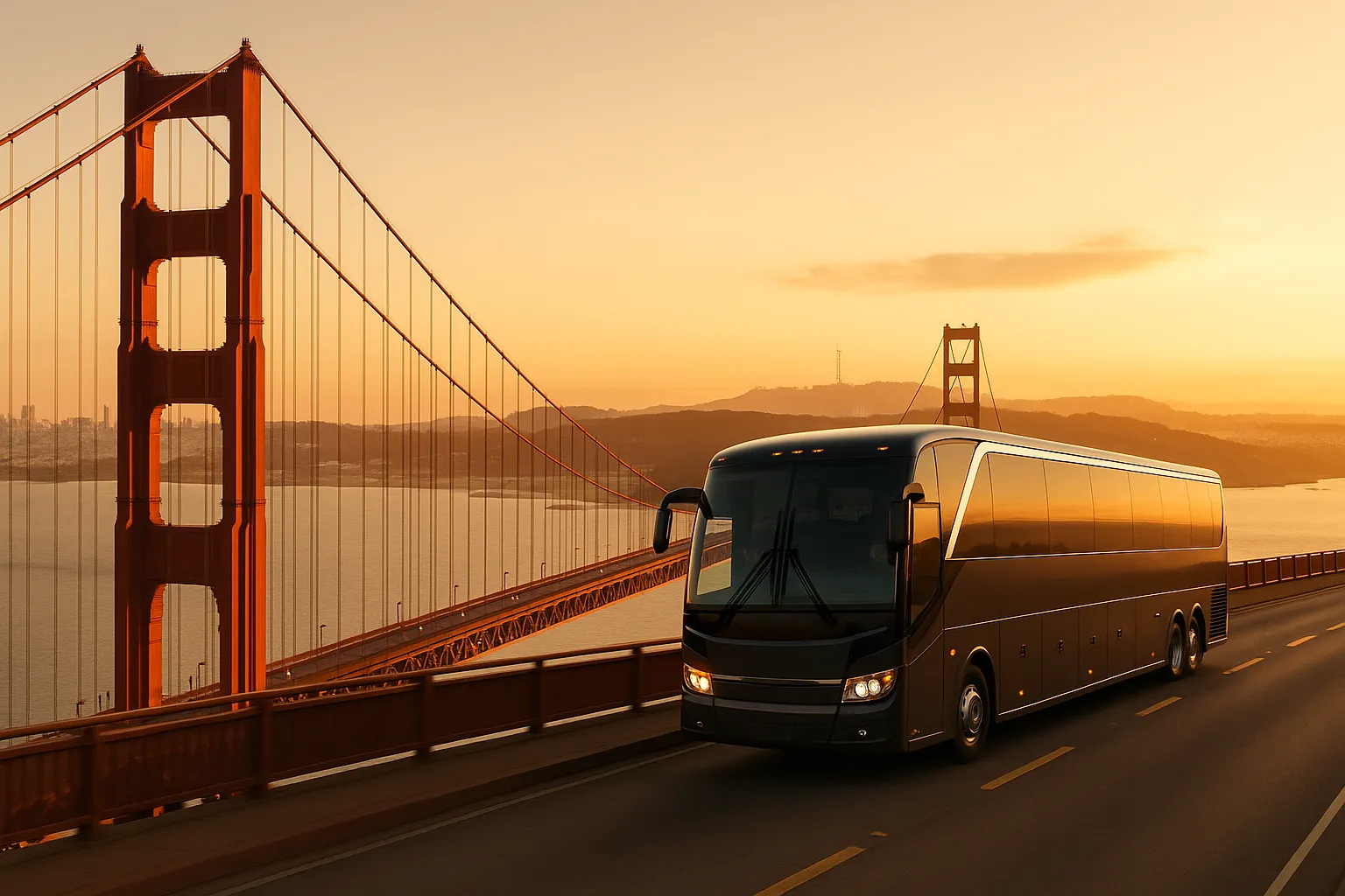 Charter bus in Bay Area