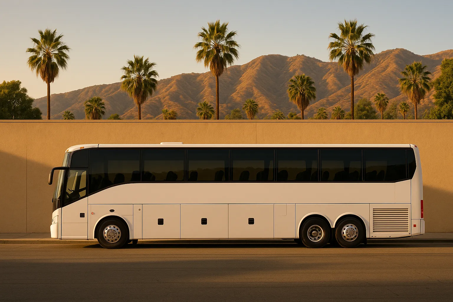Charter bus in Burbank