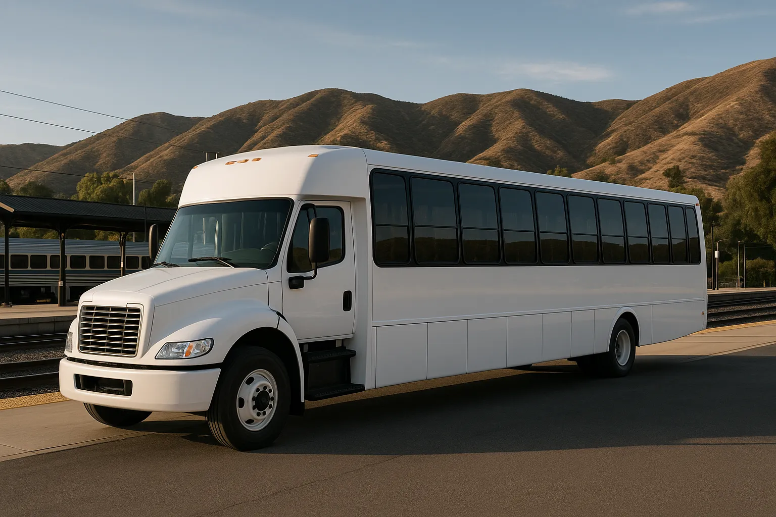 Minibus at the Camarillo Metrolink station