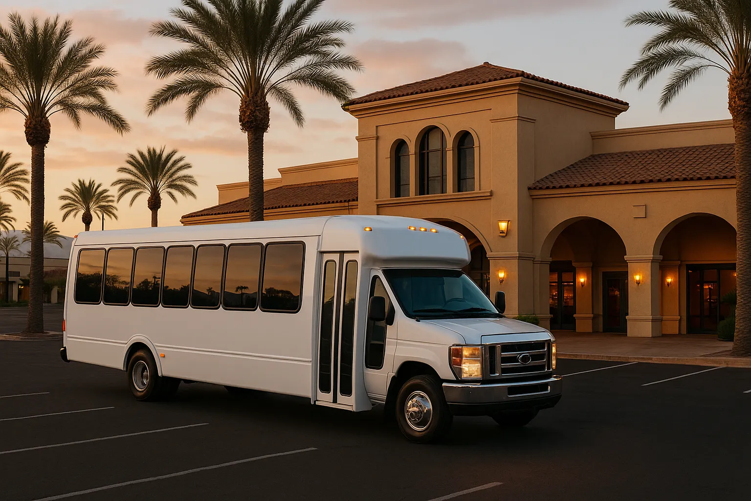 Minibus in downtown Cathedral City