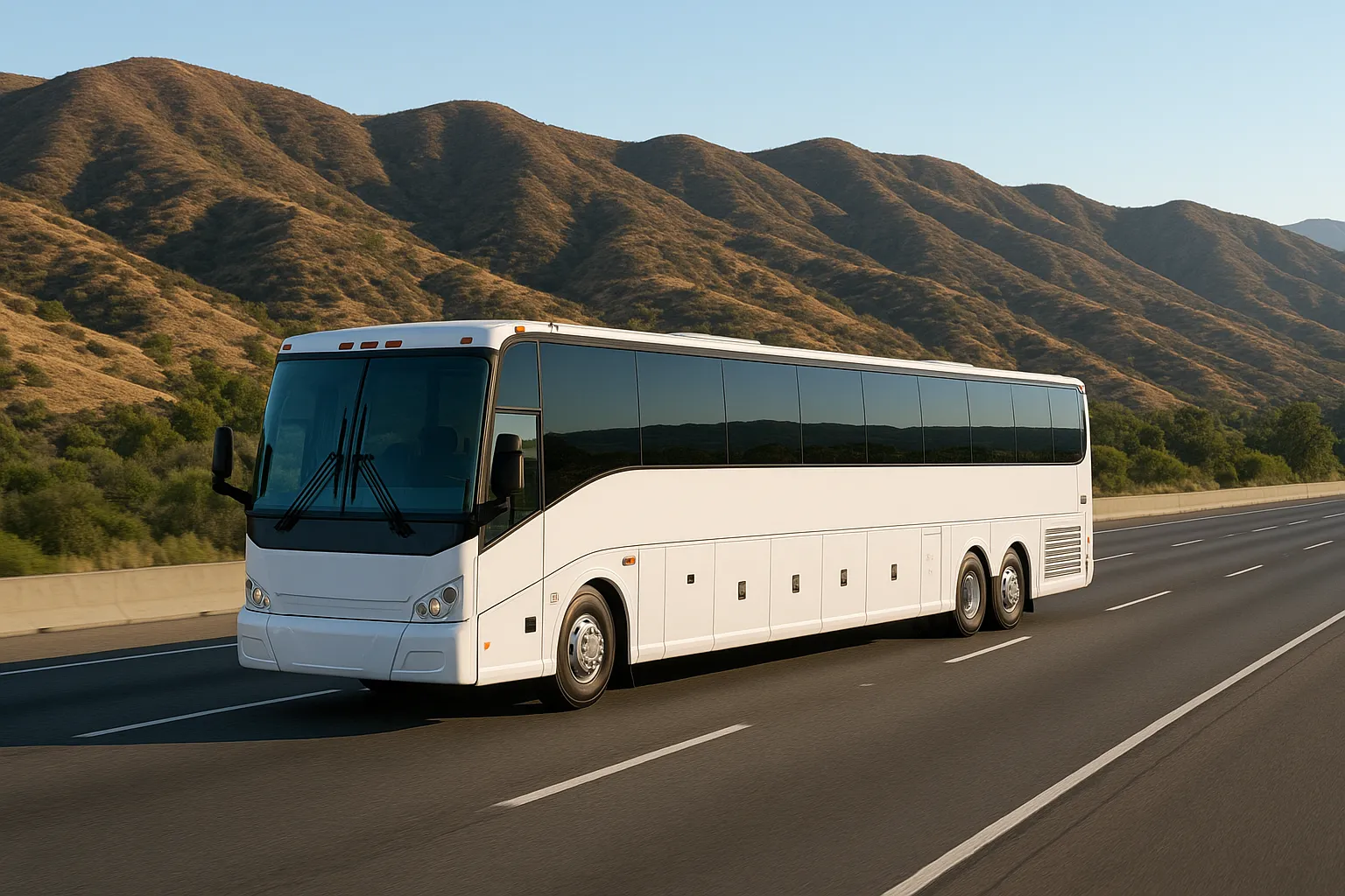 Charter bus in Corona