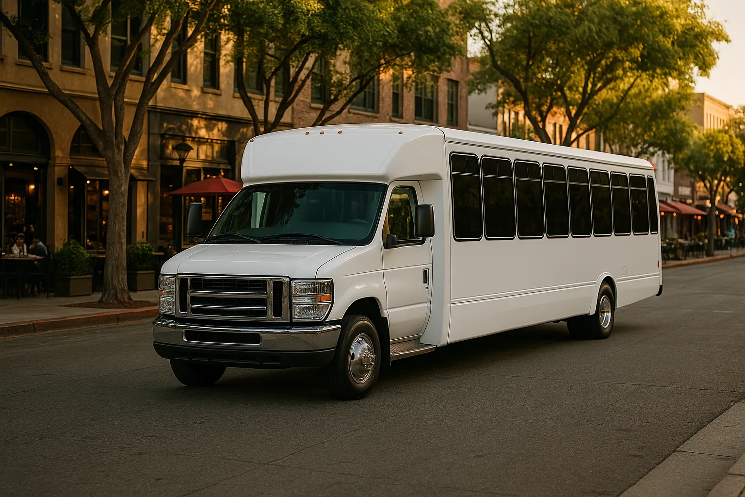 Minibus in downtown Culver City