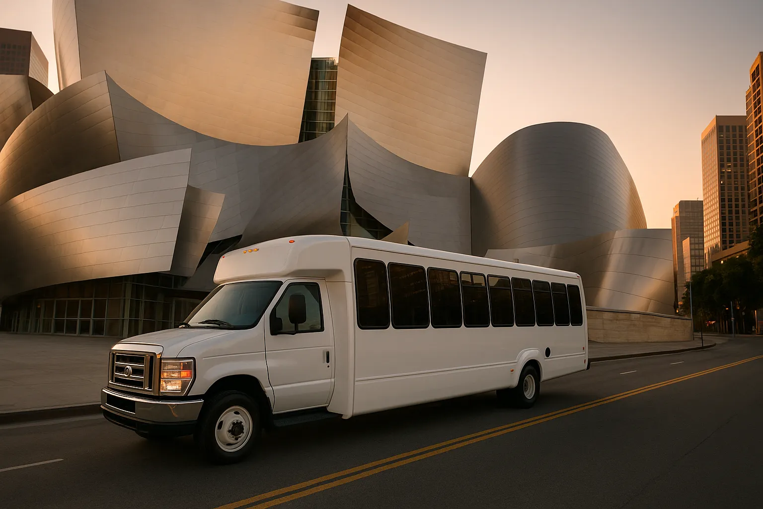 Minibus near Walt Disney Concert Hall