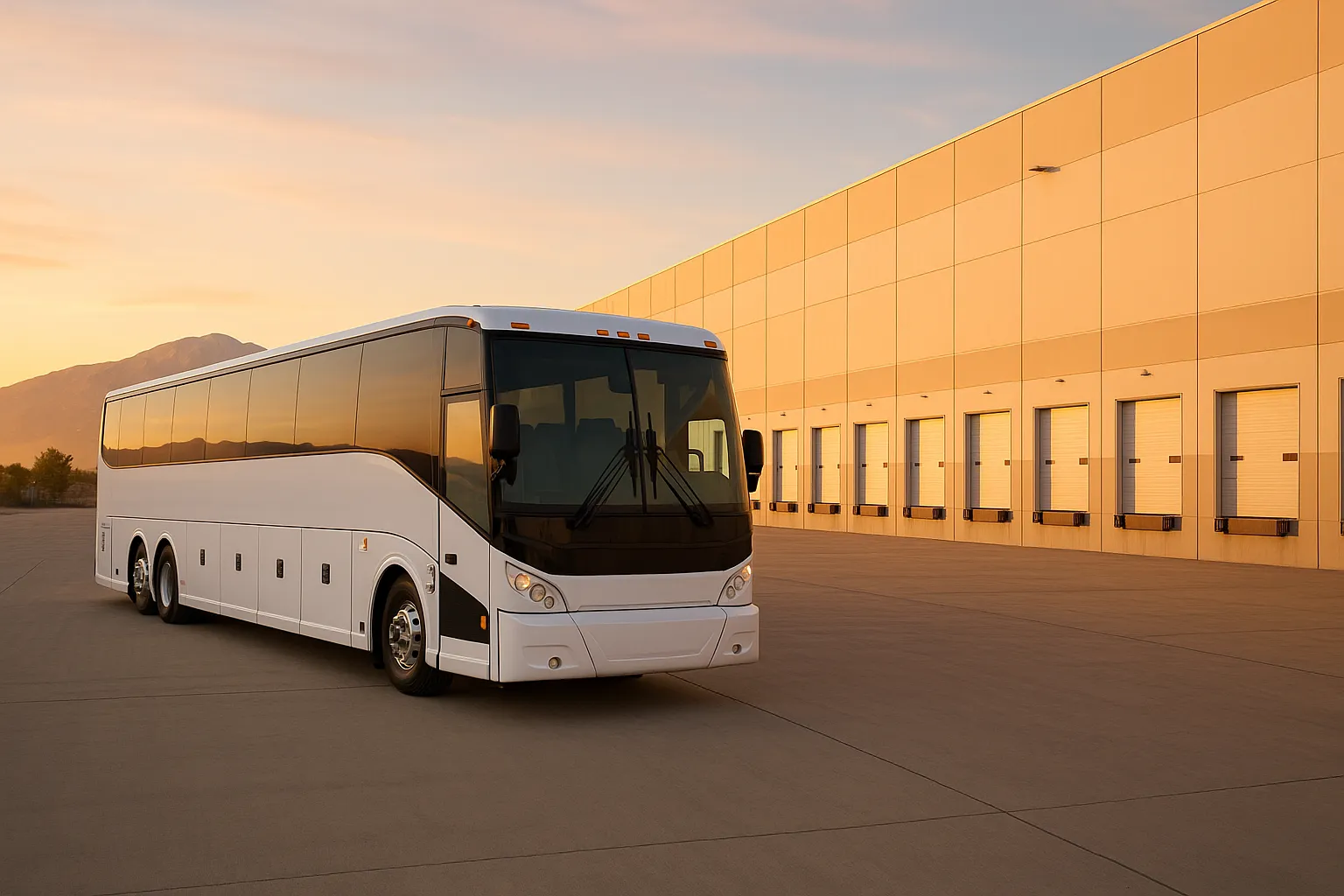 Charter bus in Fontana