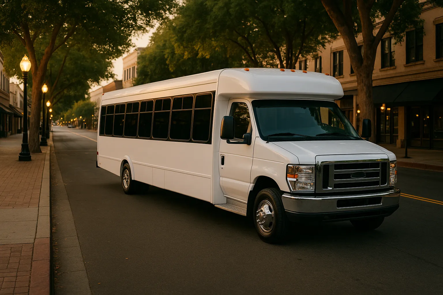Minibus in downtown Fullerton