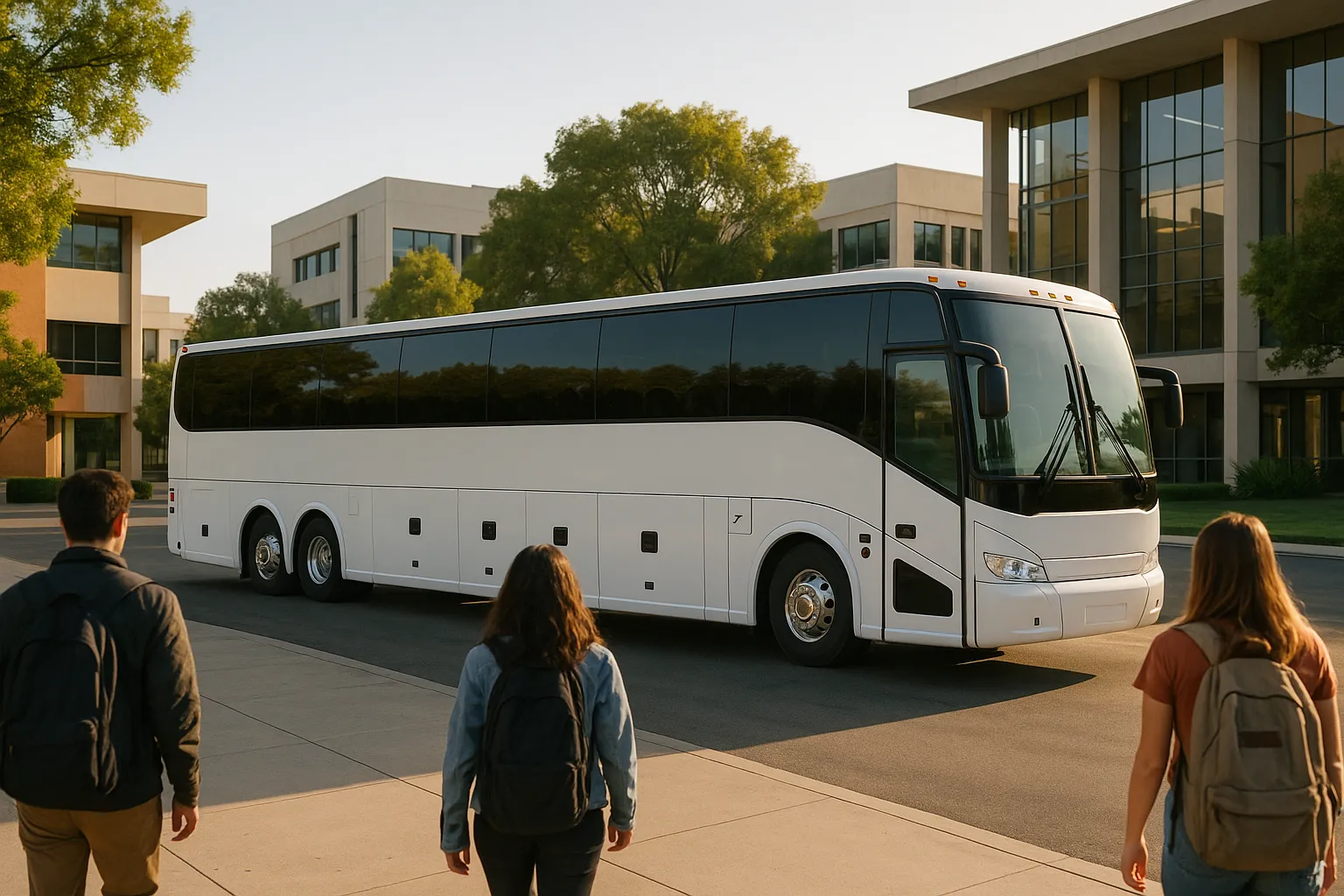 Charter bus in Fullerton