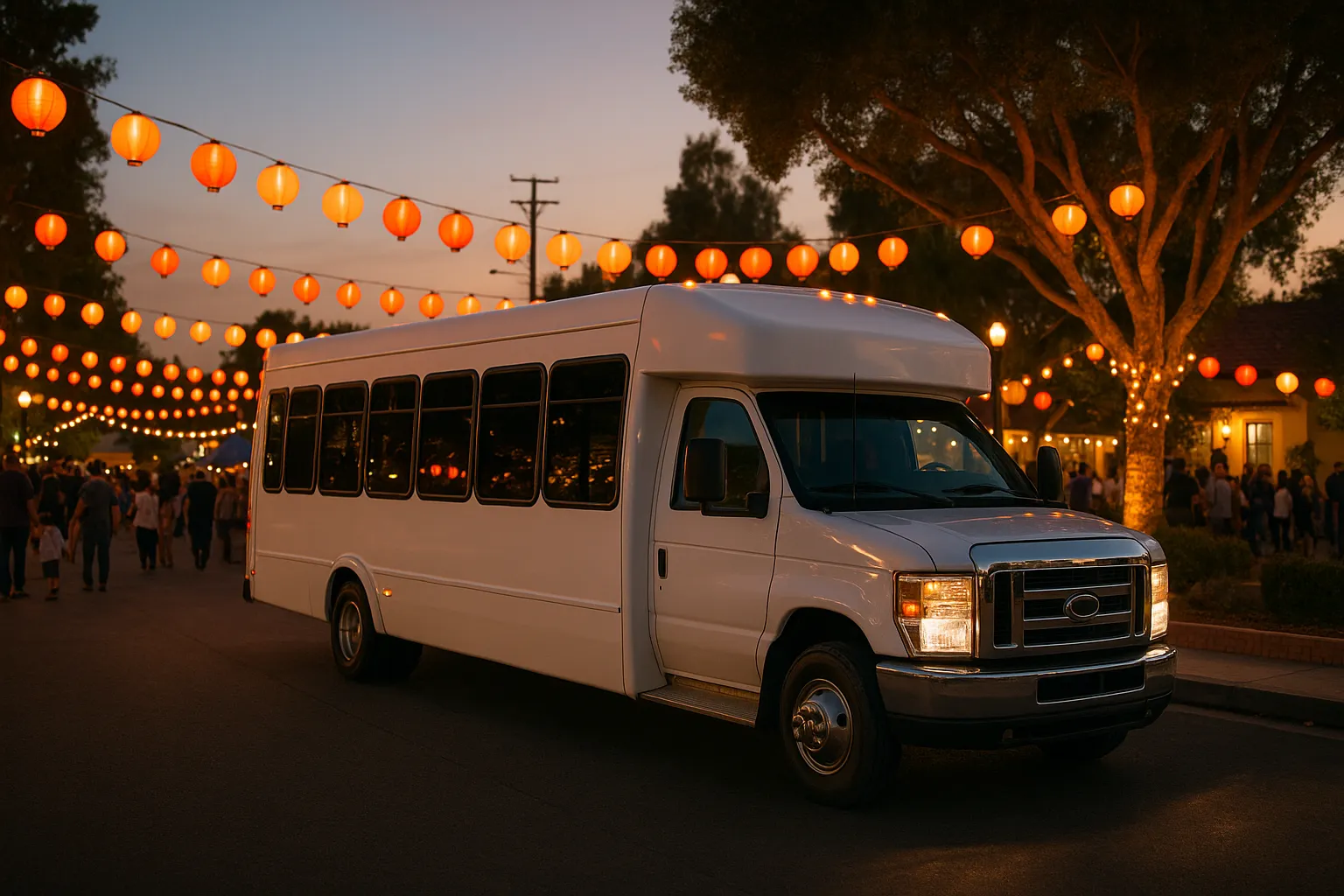 Minibus at a Garden Grove community event