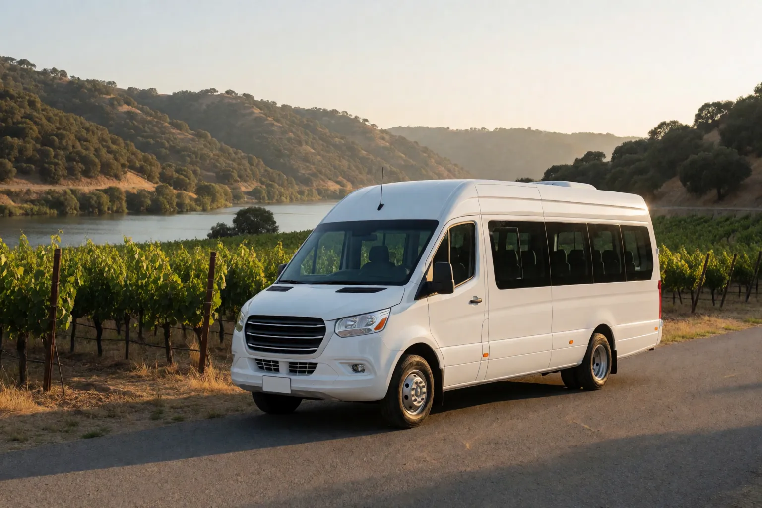 Charter bus in Healdsburg