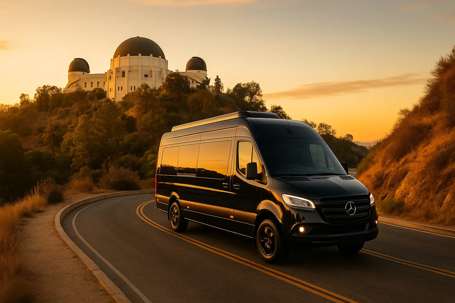 Sprinter van near Griffith Observatory