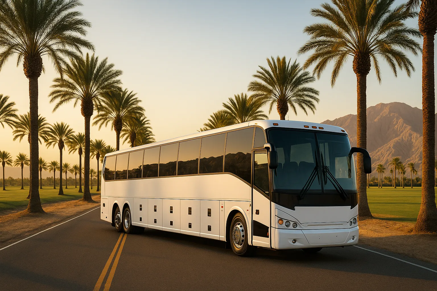 Charter bus in Indio