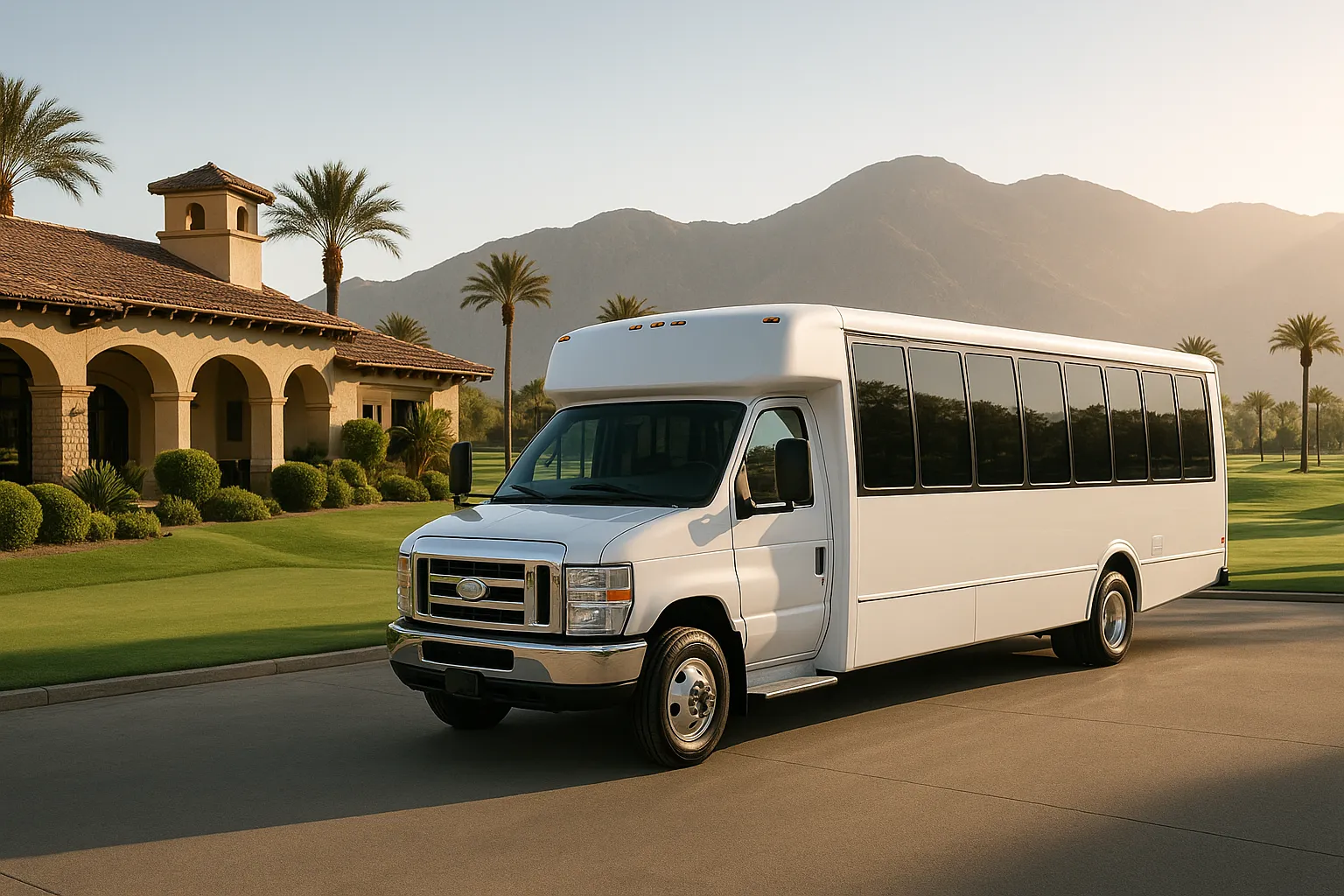 Minibus at a La Quinta golf clubhouse