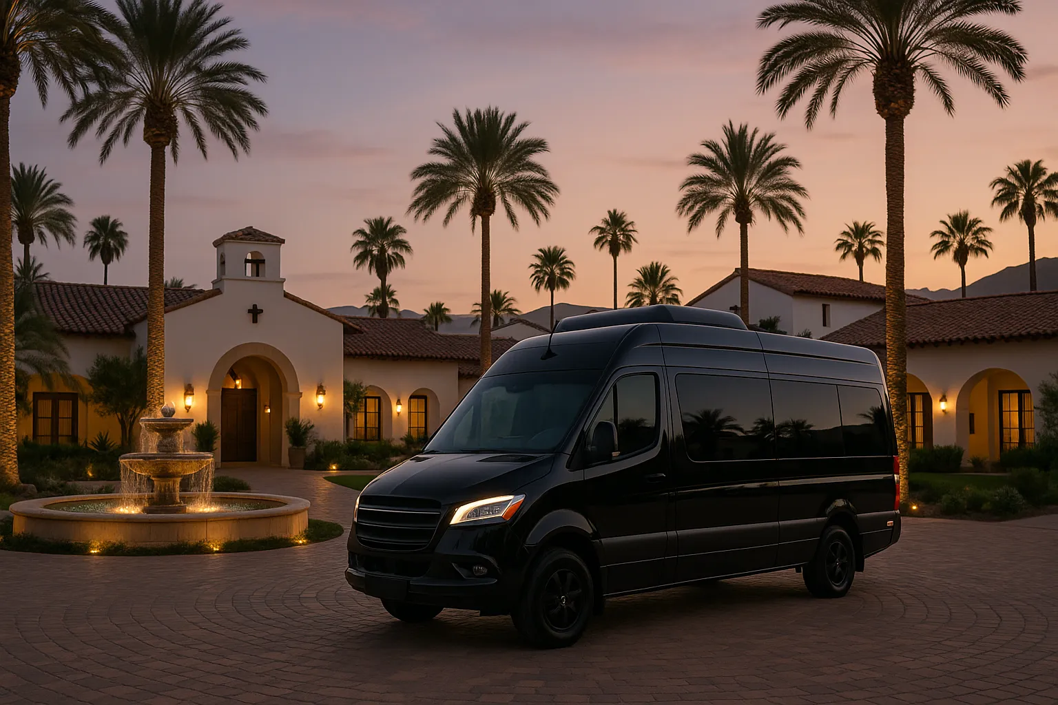 Sprinter van at a La Quinta resort