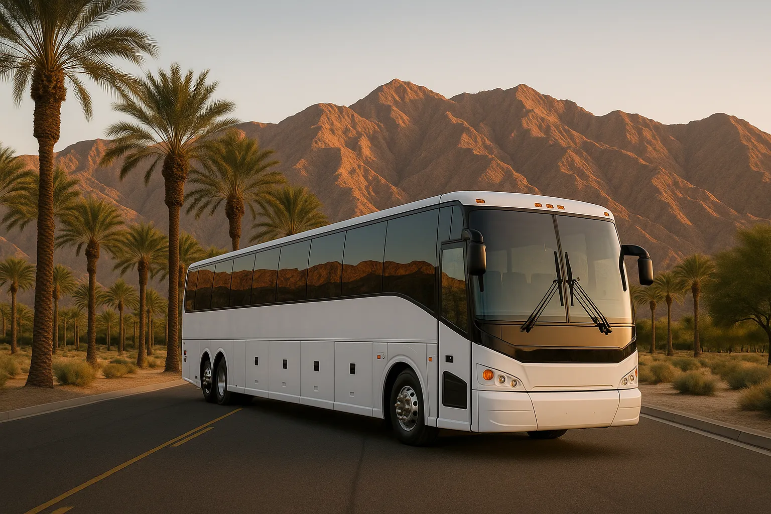 Charter bus in La Quinta