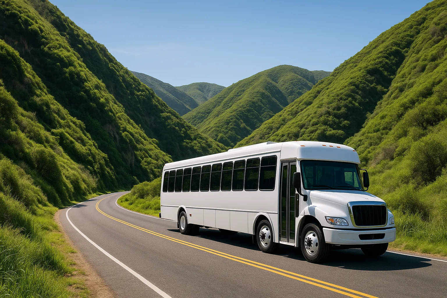Minibus on Laguna Canyon Road