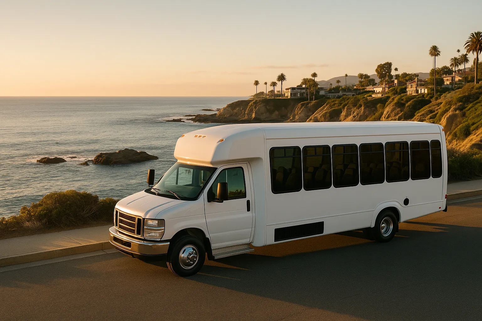 Charter bus in Laguna Beach