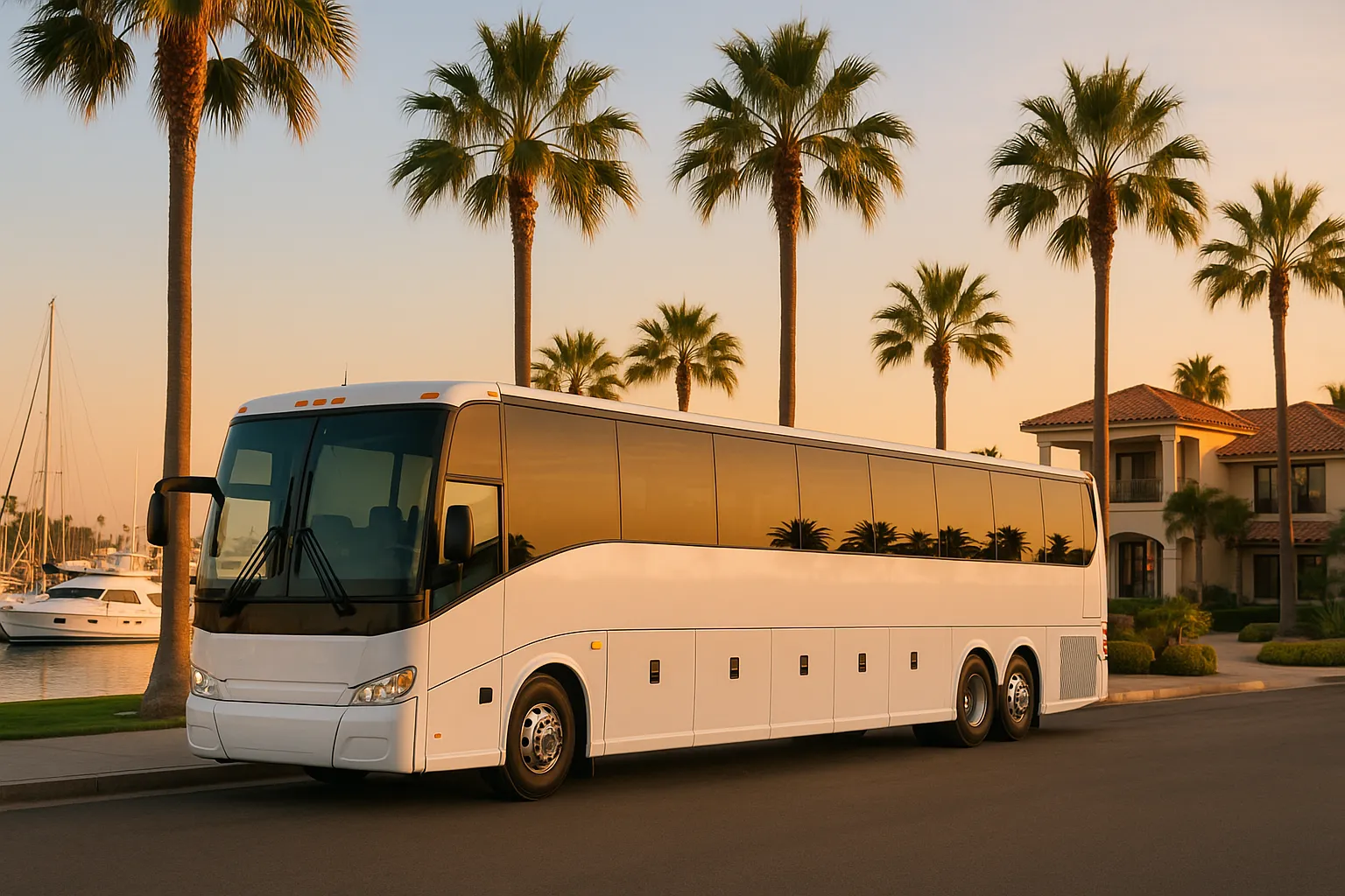 Charter bus in Newport Beach