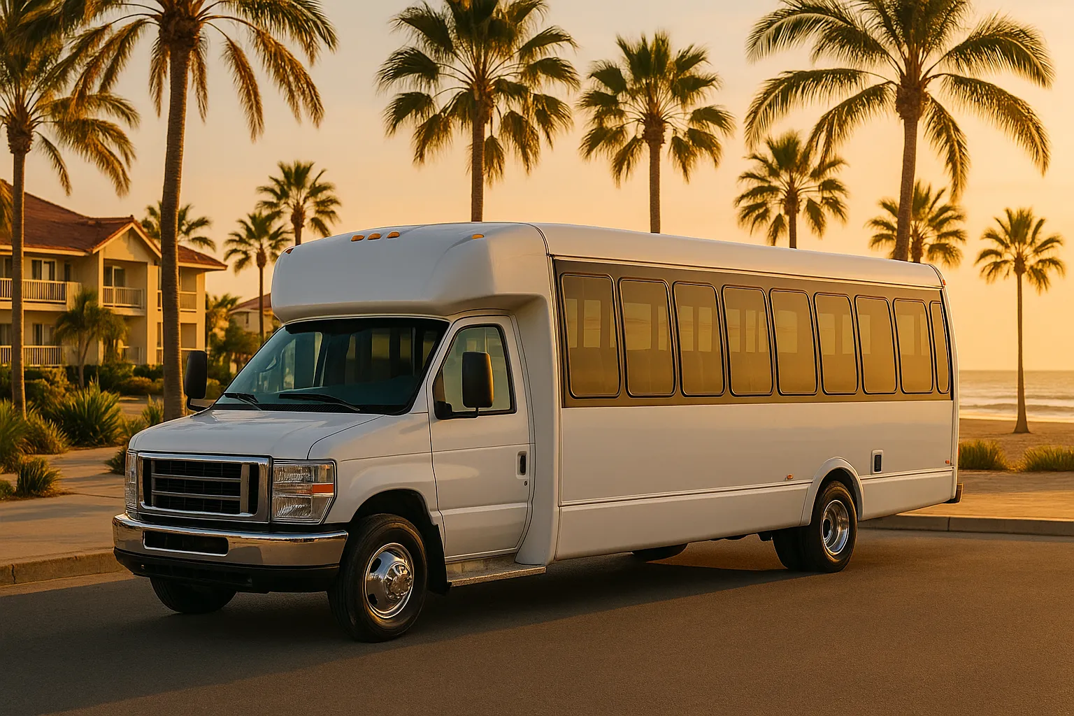 Minibus at a beach resort in Oxnard