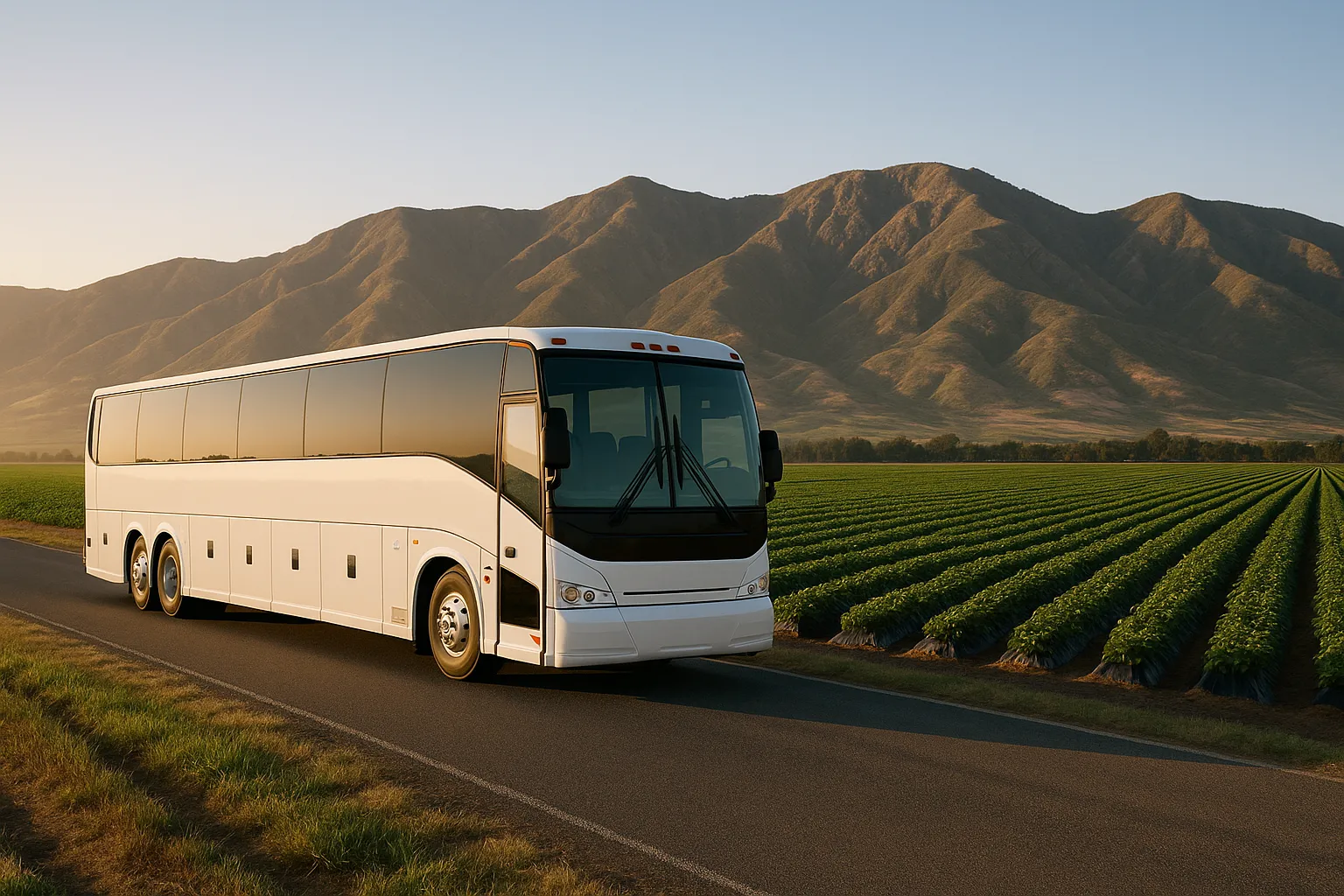 Charter bus in Oxnard