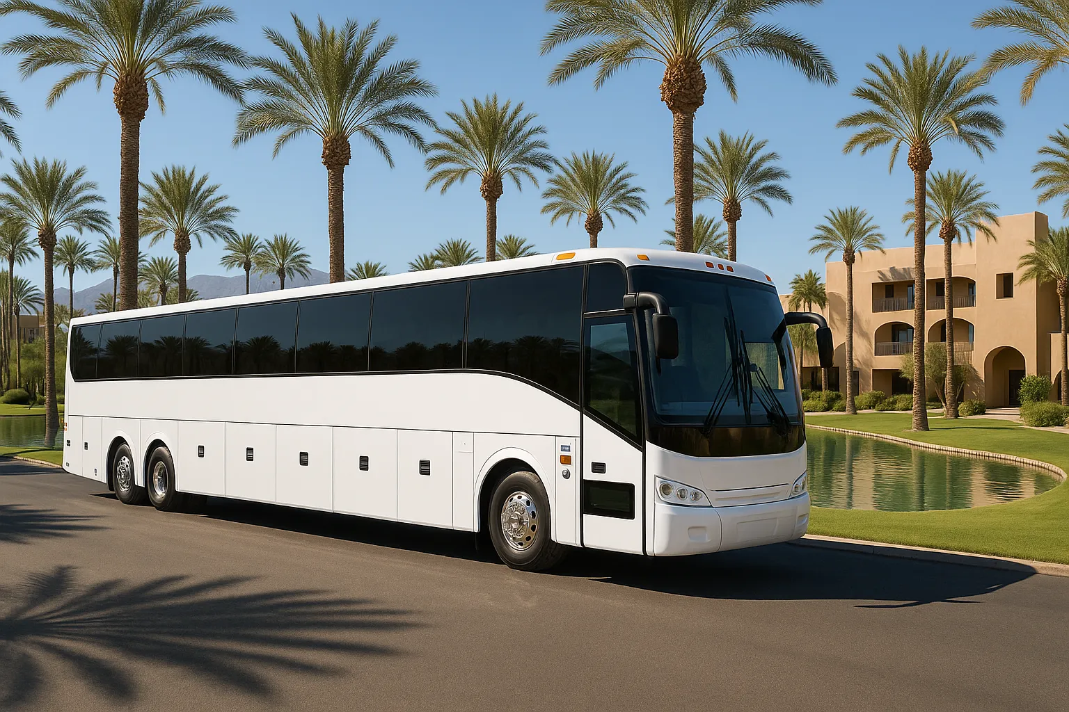 Charter coach at a Palm Desert resort