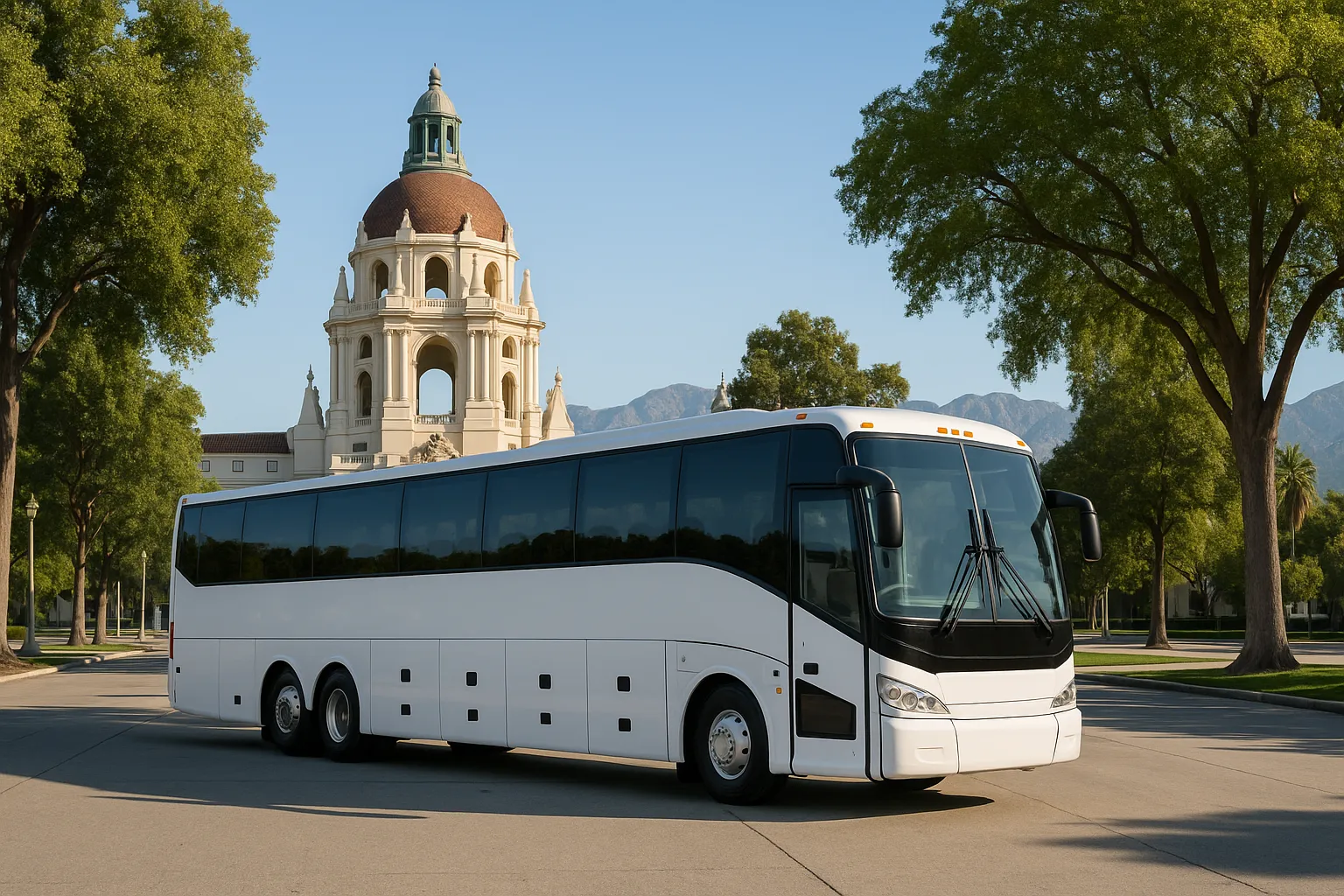 Charter bus in Pasadena