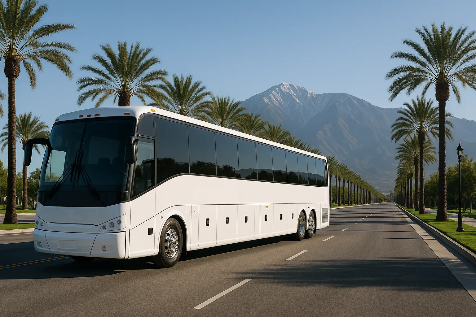 Charter bus in Rancho Cucamonga