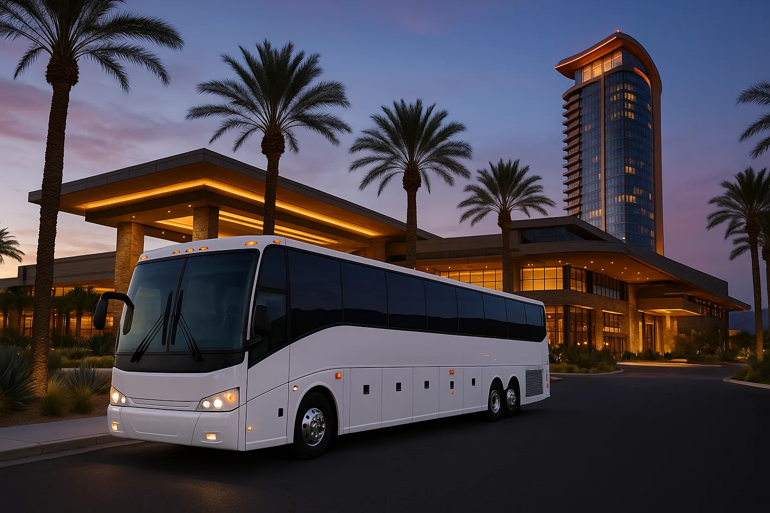 Charter coach at a Rancho Mirage casino