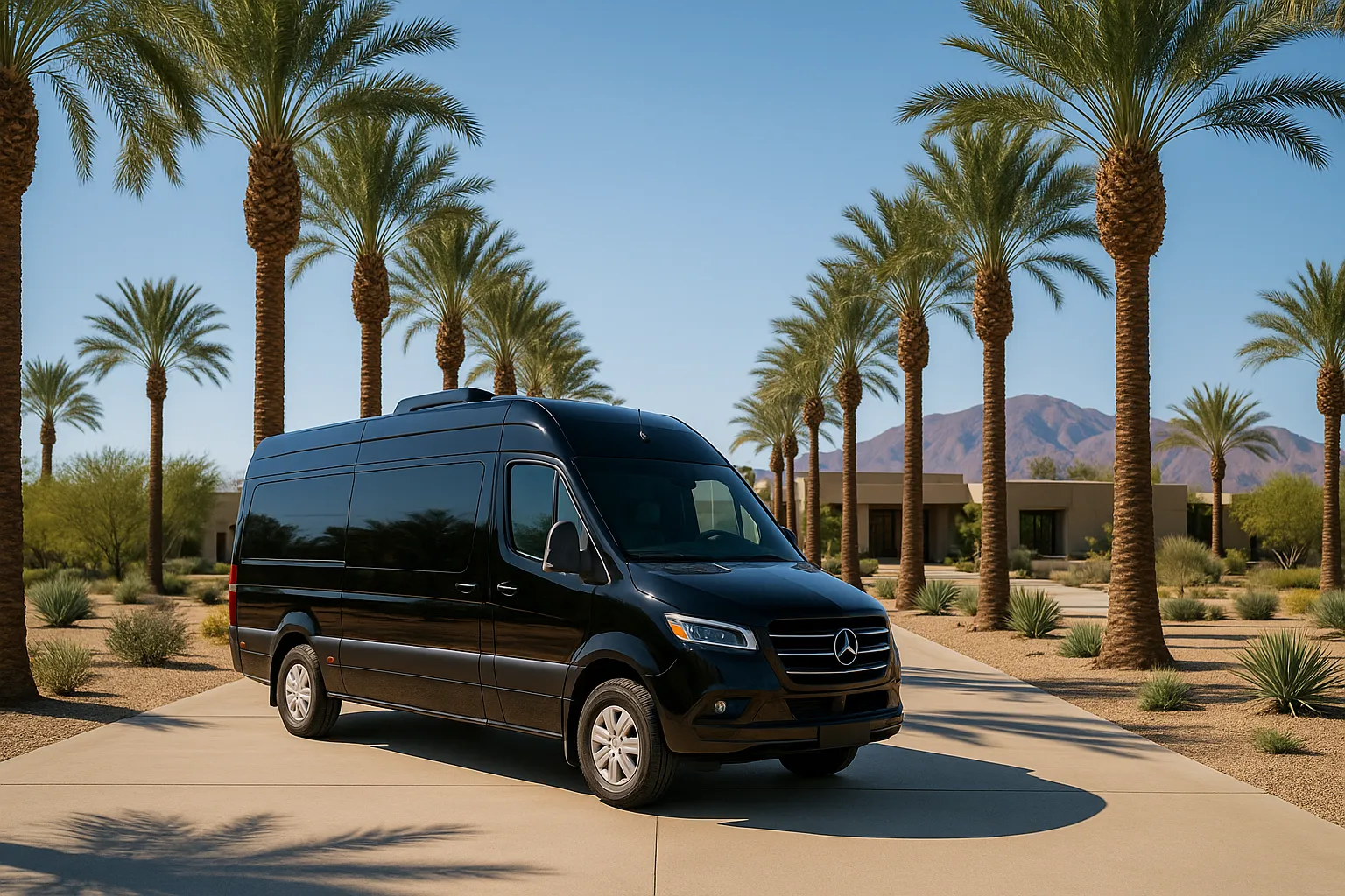 Sprinter van on a Rancho Mirage estate drive