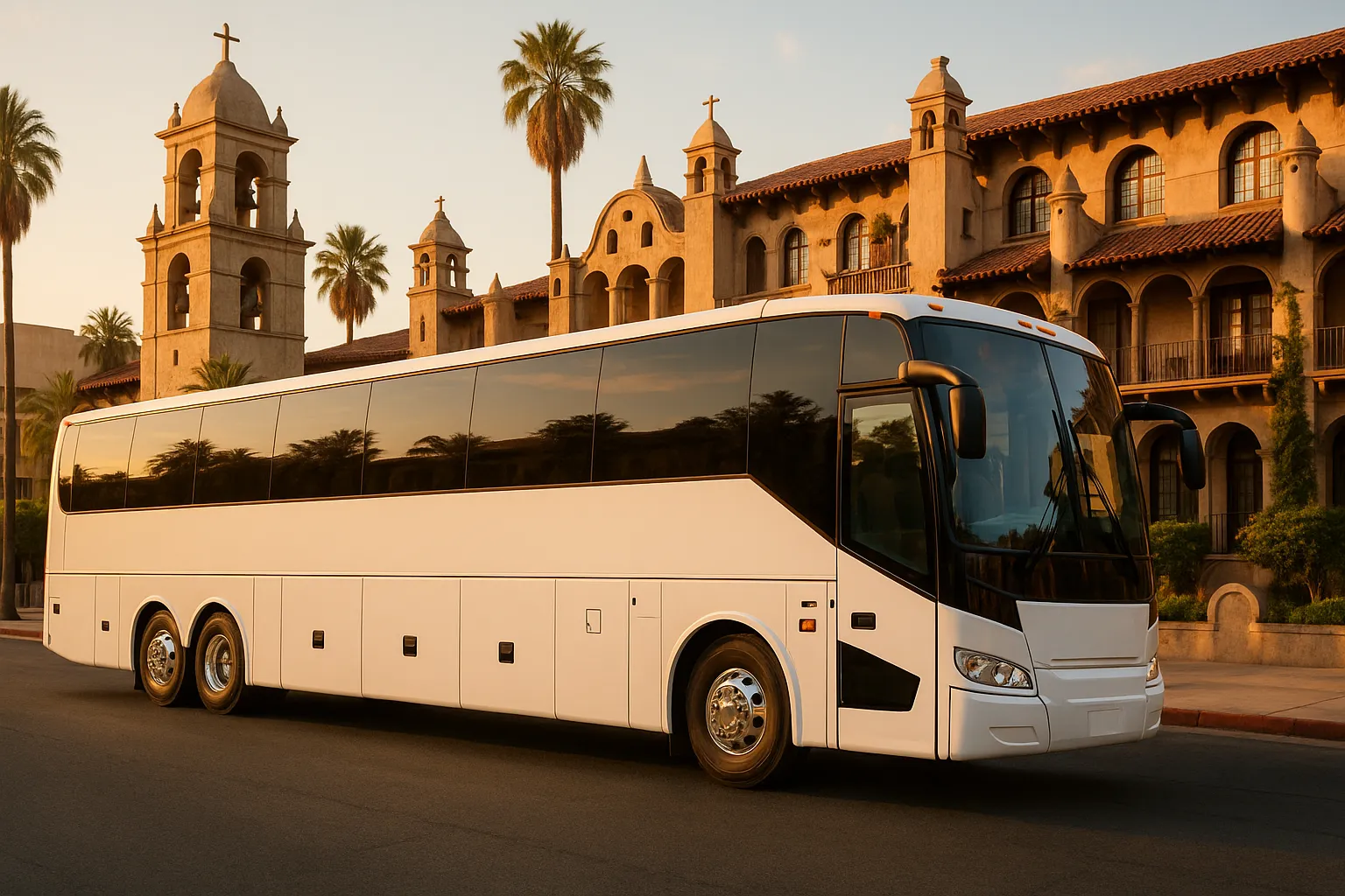 Charter bus in Riverside