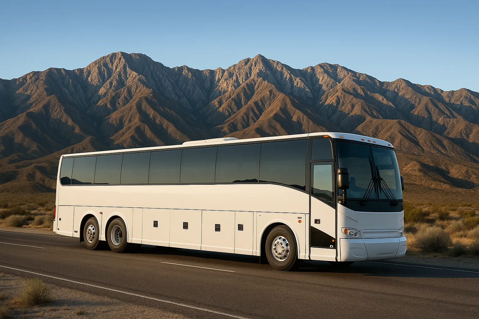 Charter bus in San Bernardino
