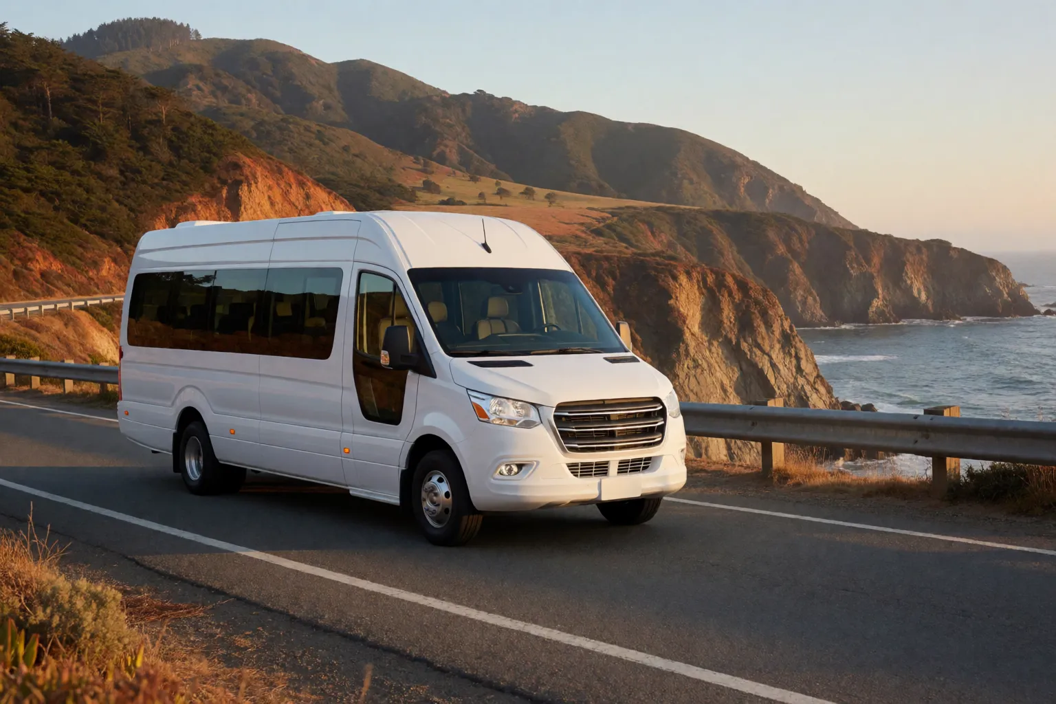 Charter bus in Santa Cruz