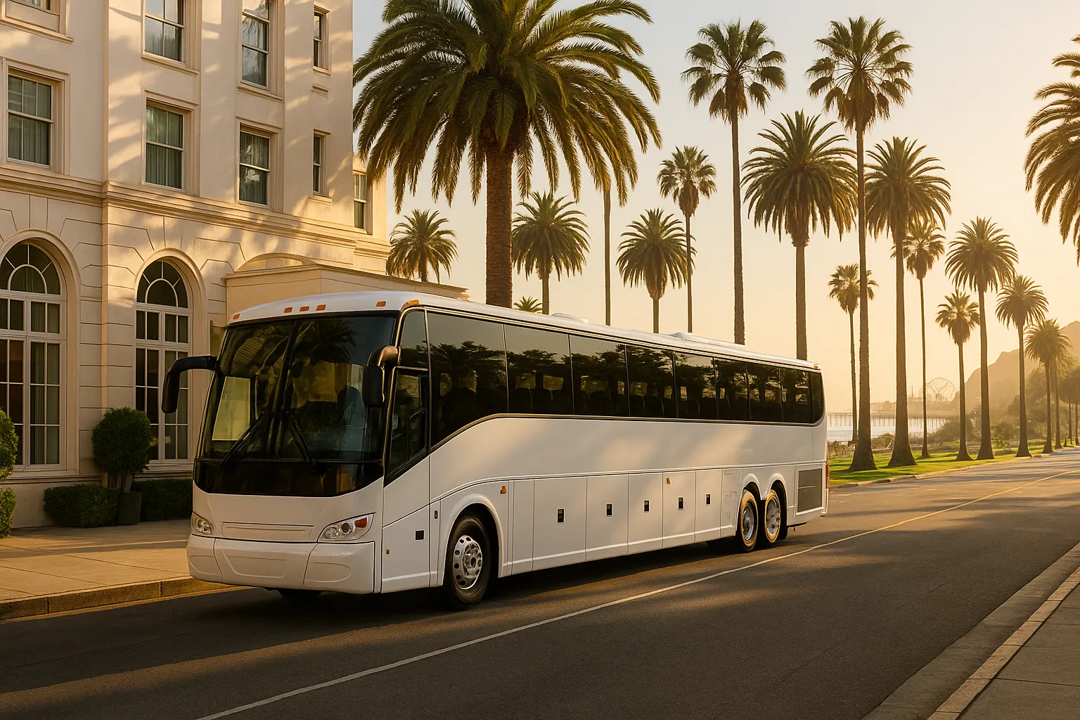 Charter bus in Santa Monica