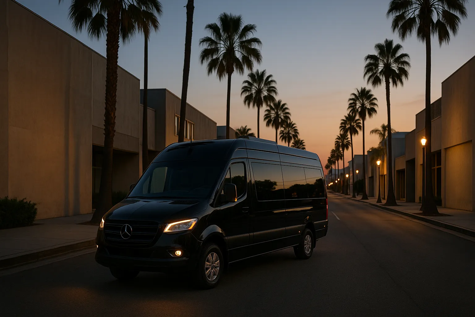 Charter bus in West Hollywood
