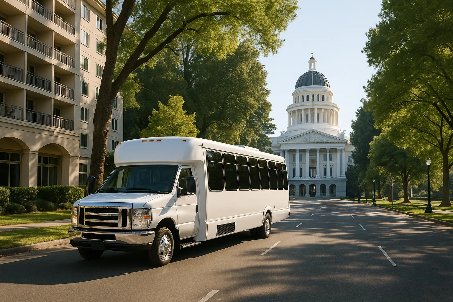 conference charter bus in Sacramento
