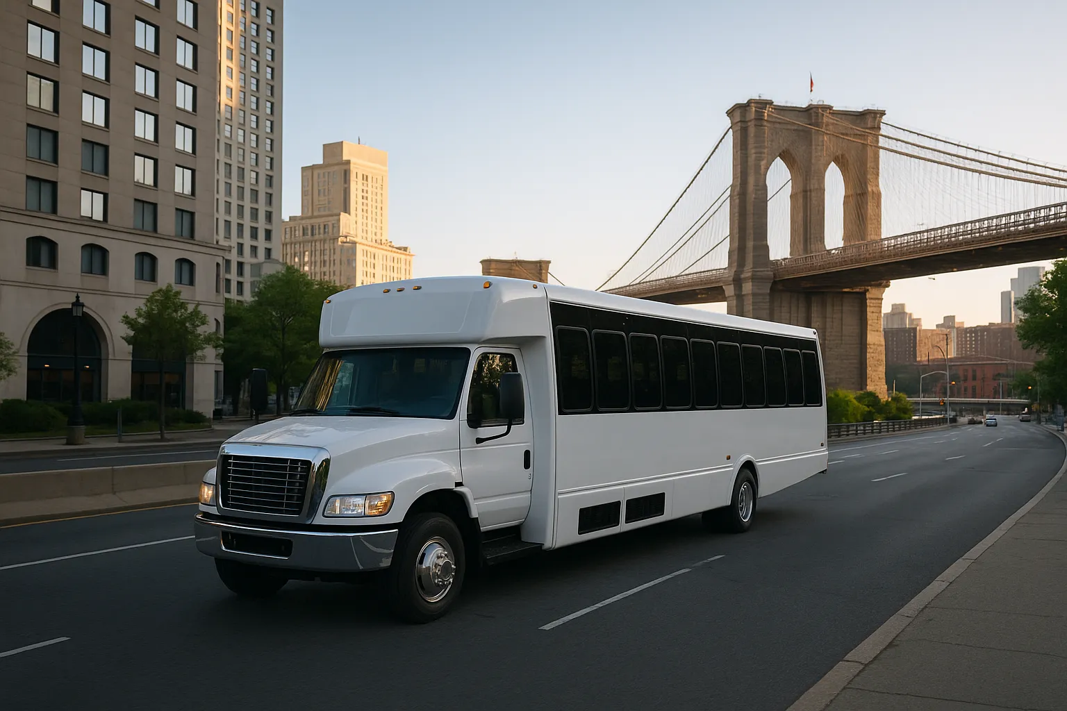 conference charter bus in New York City