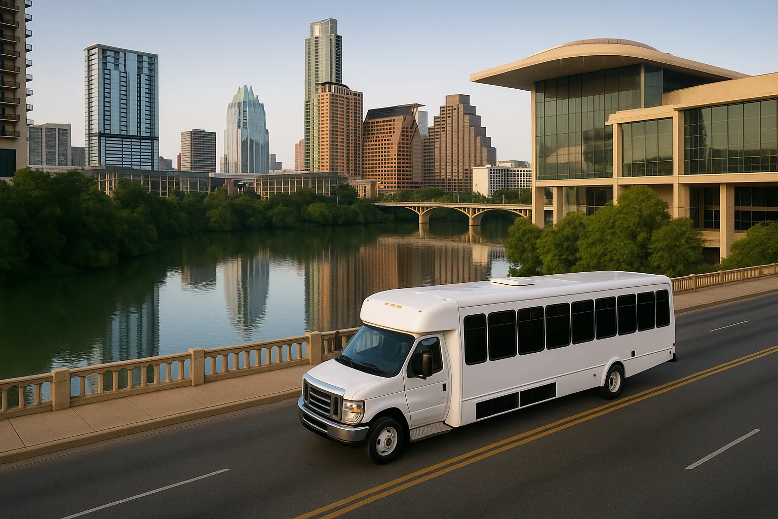 conference charter bus in Austin
