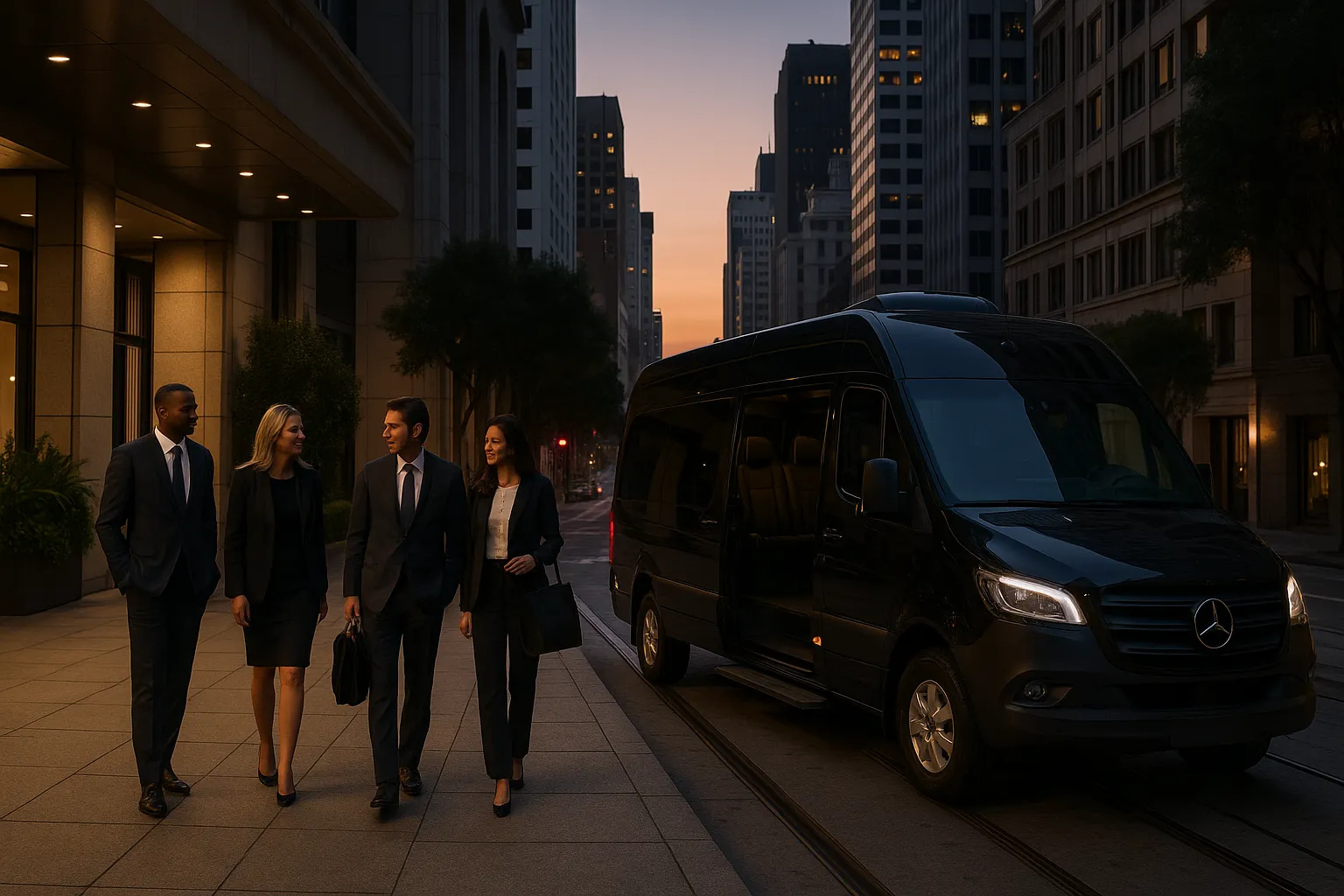 corporate charter bus in the San Francisco Bay Area