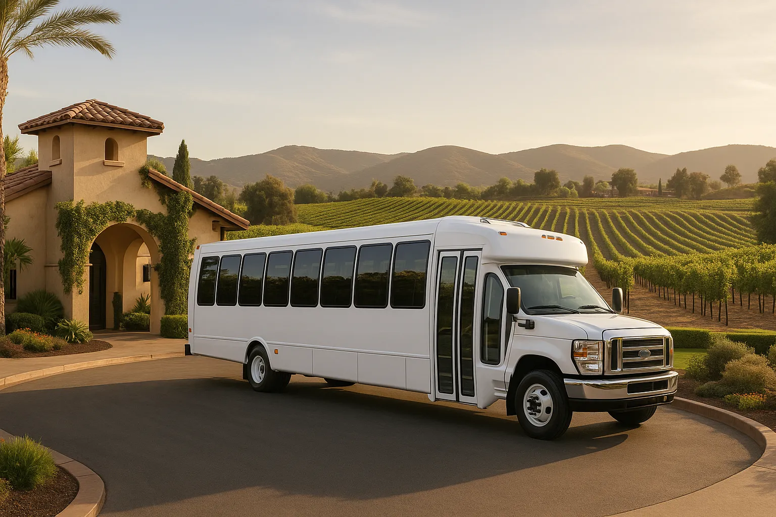 corporate charter bus in the Inland Empire