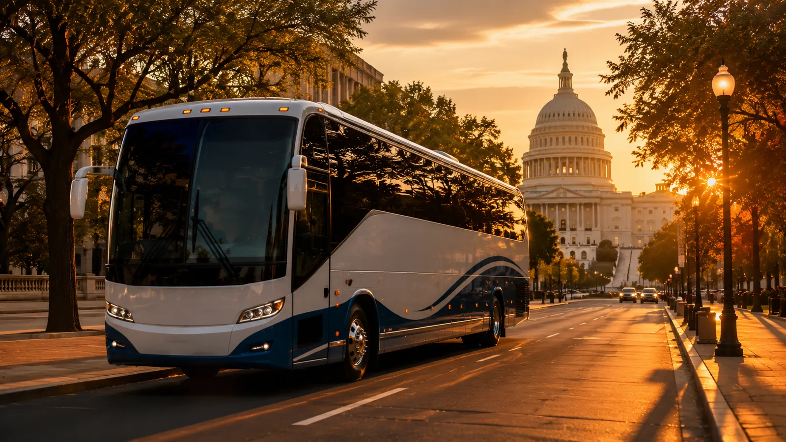Charter bus in Washington DC Metro