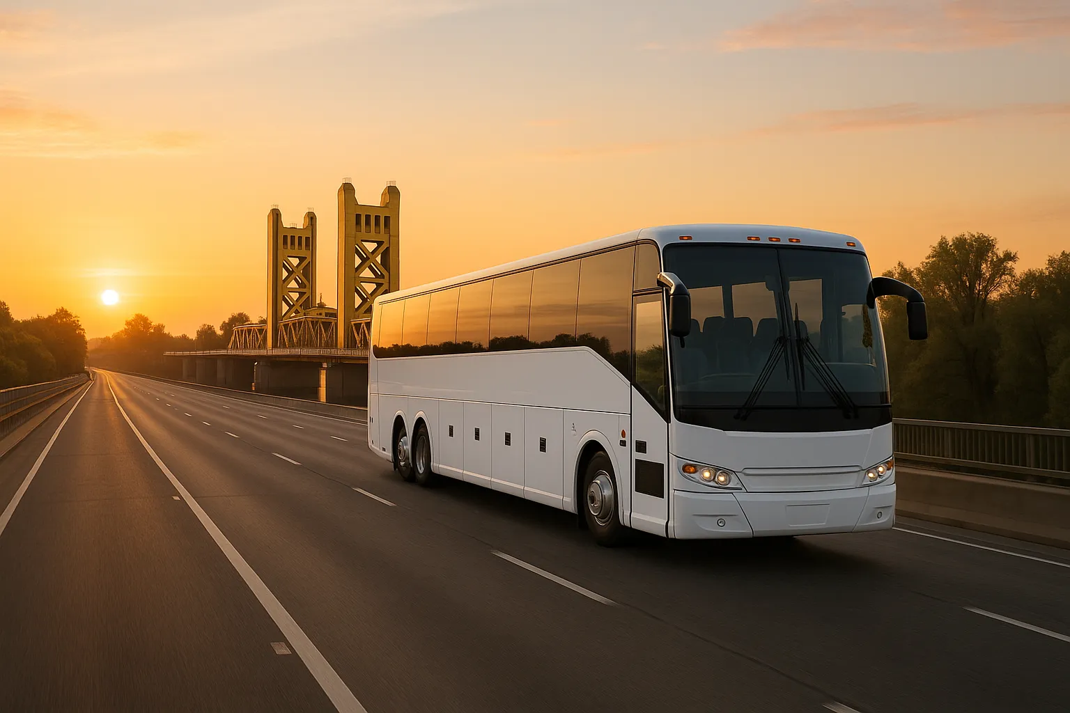 employee shuttle charter bus in Sacramento