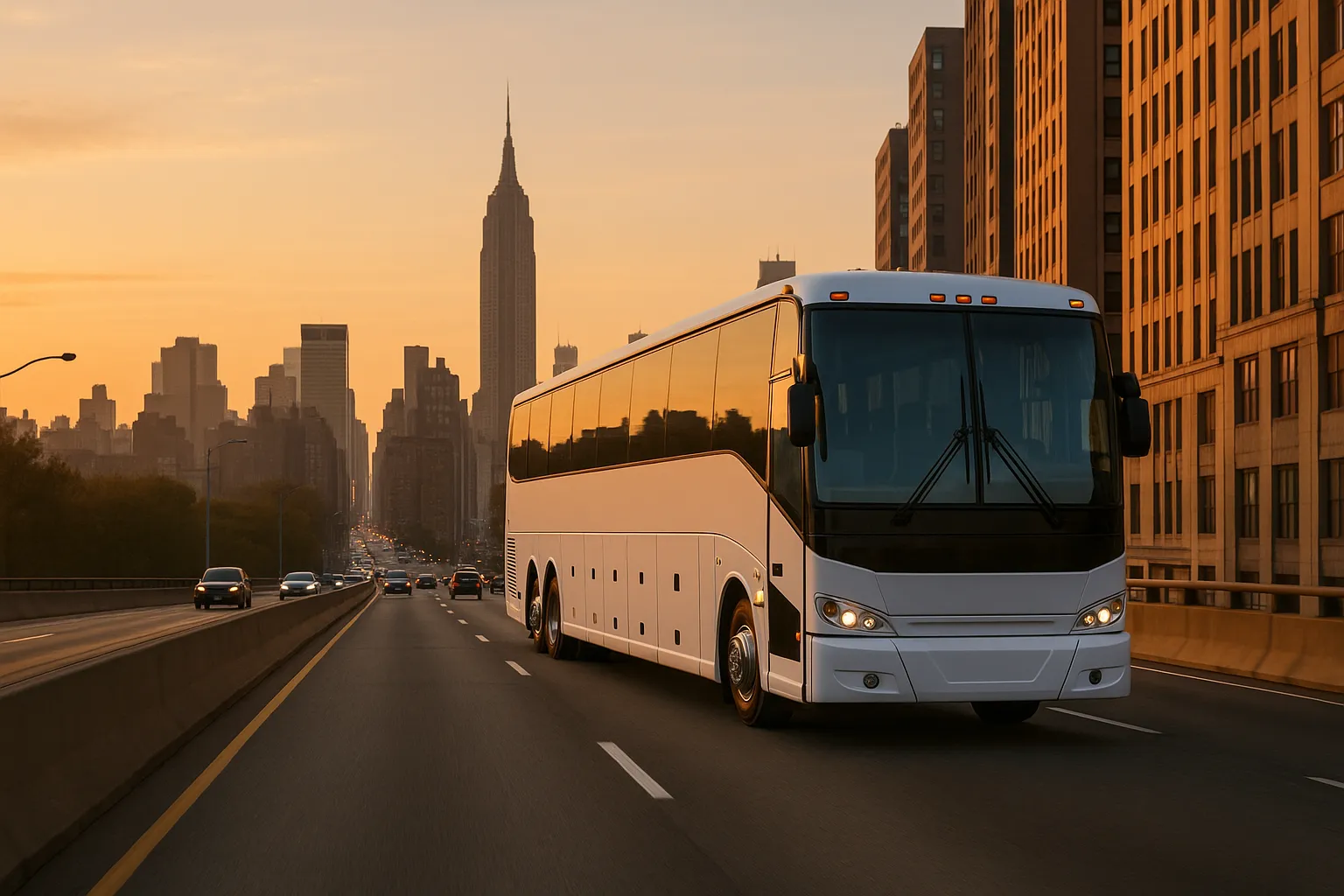 employee shuttle charter bus in New York City