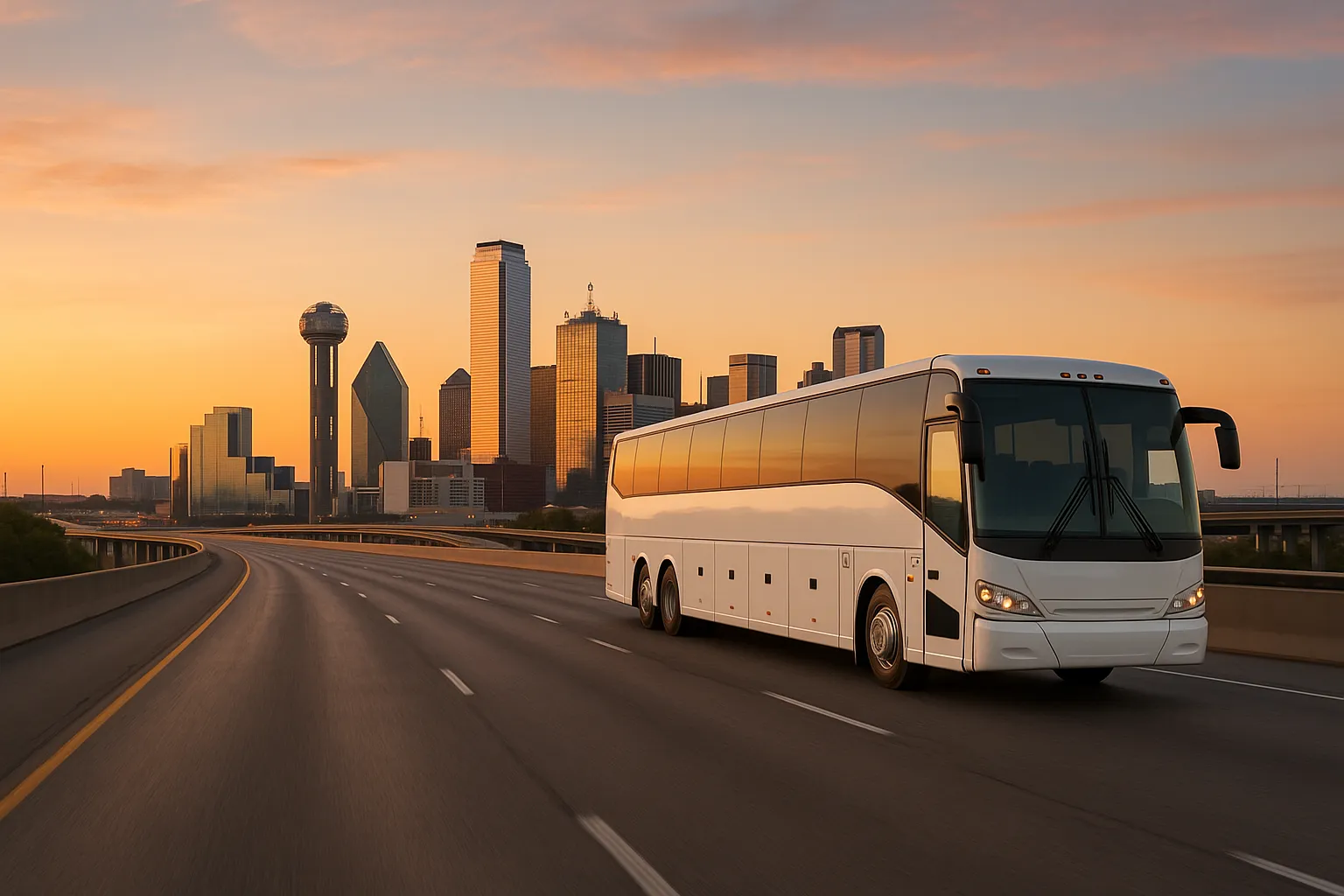 employee shuttle charter bus in Dallas–Fort Worth