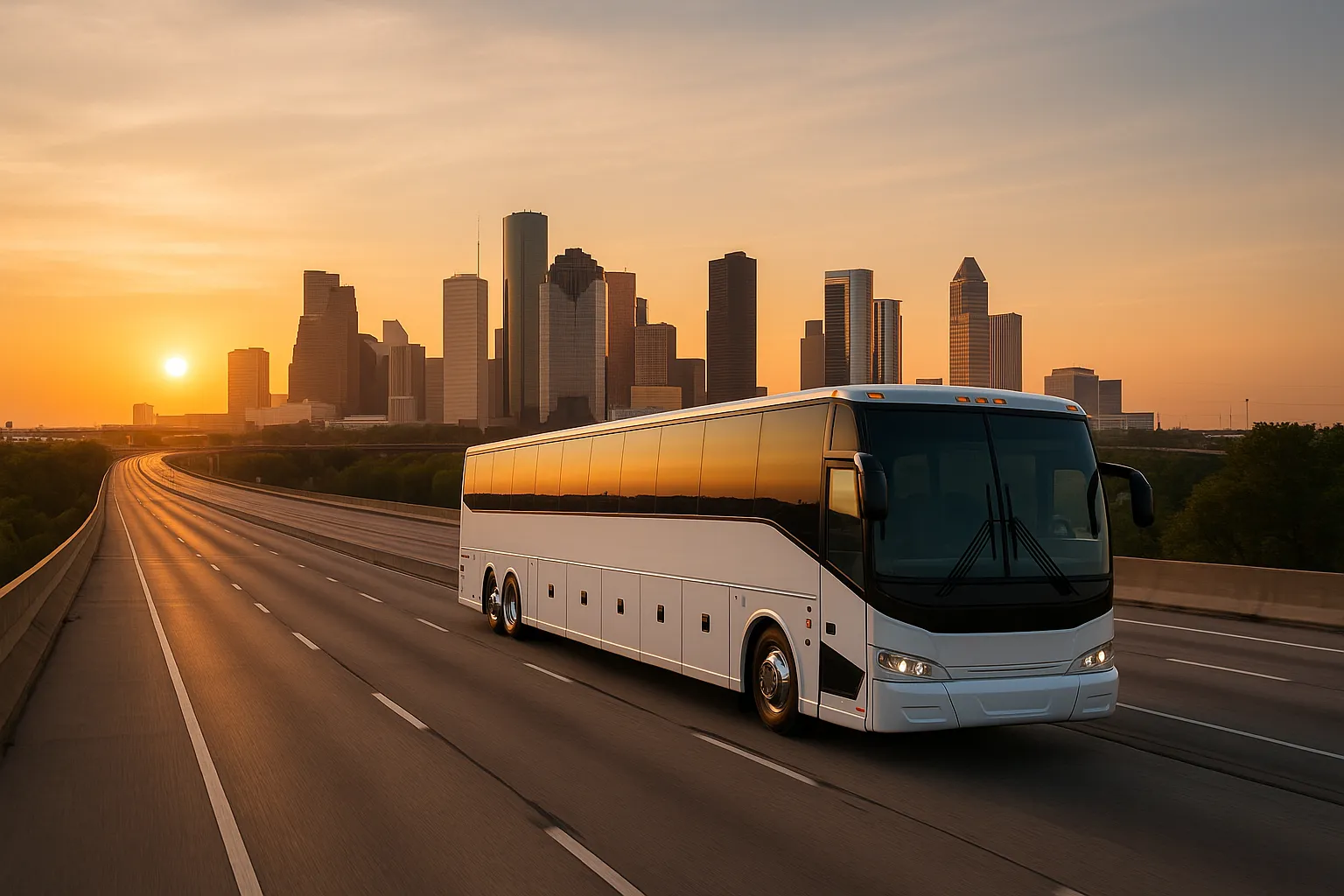 employee shuttle charter bus in Houston
