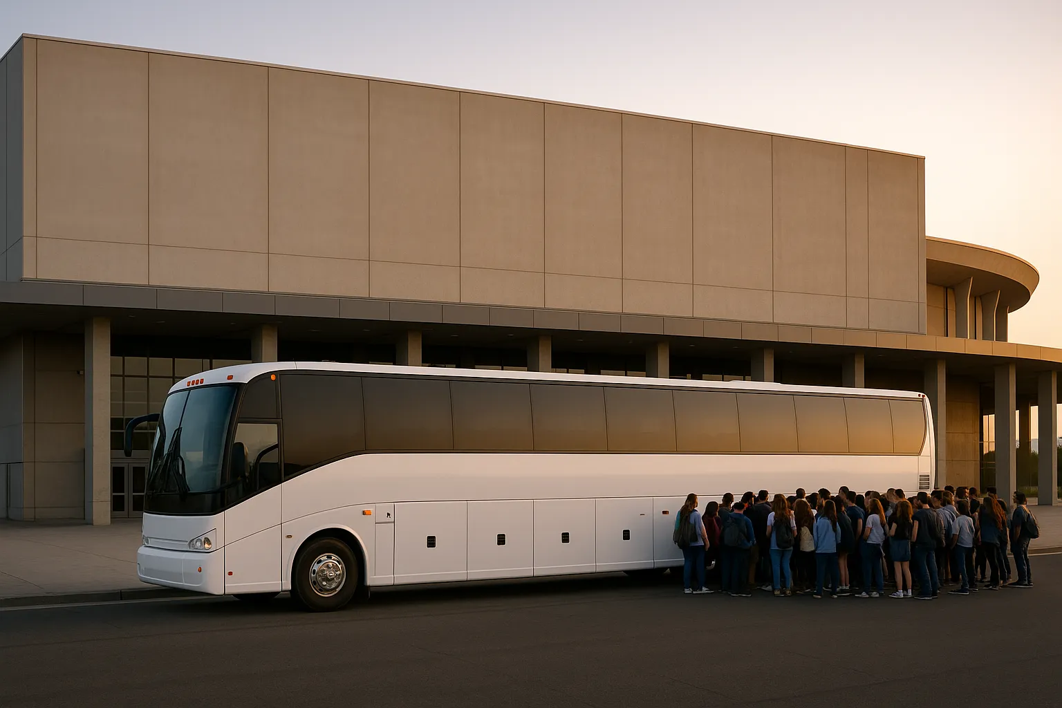 large group charter bus in the Inland Empire
