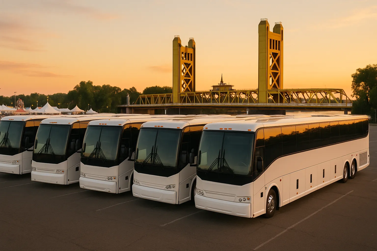 large group charter bus in Sacramento