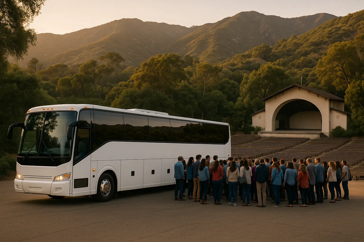 large group charter bus in Santa Barbara