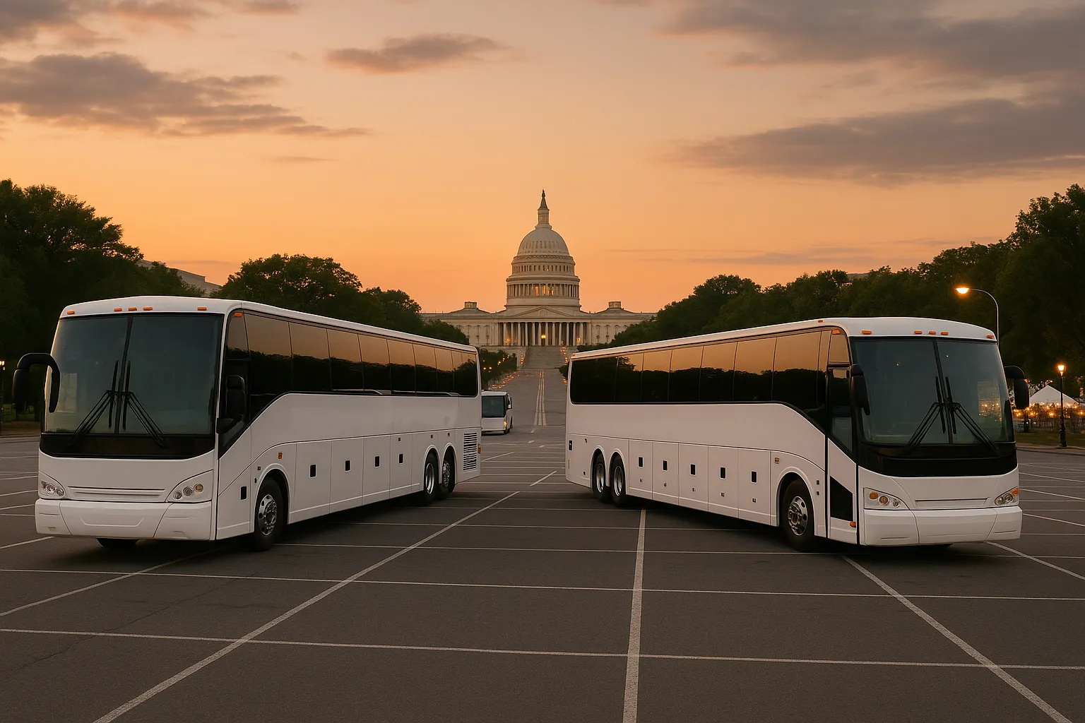 large group charter bus in Washington DC